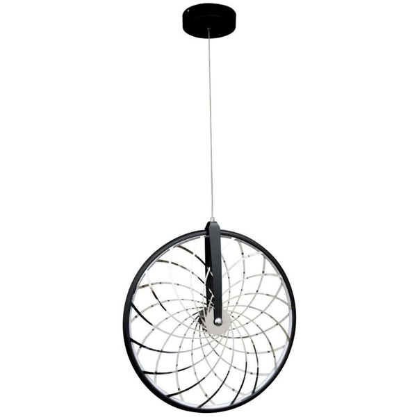 Industrialna LAMPA wisząca BICYKL 307552 Polux metalowa OPRAWA zwis LED 16W 3000K koło rowerowe circle czarne