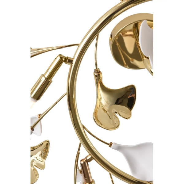 Dekoracyjna lampa sufitowa Leaf MX2858-6-EGN motyw kwiatowy złoty