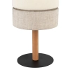 Stołowa nocna lampka Eco 5596 lniany abażur sosna beżowy czarny
