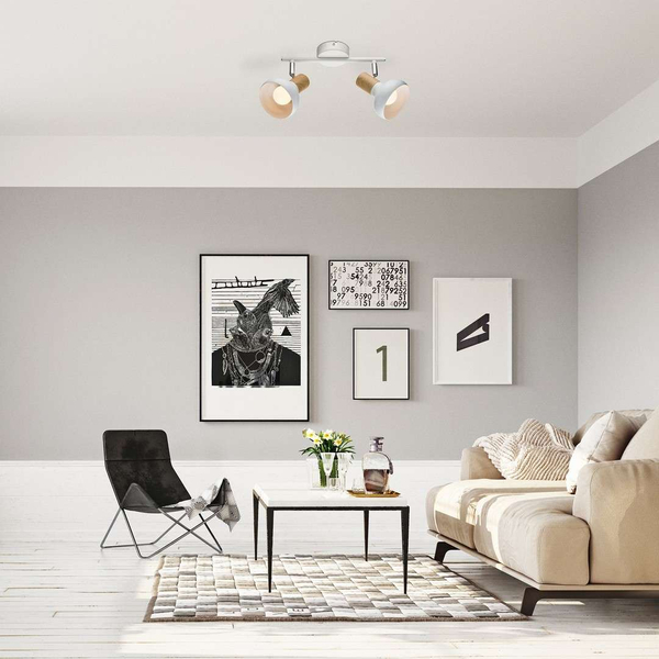 Plafon LAMPA sufitowa HOLLY 5944 Rabalux skandynawska OPRAWA listwa reflektorki drewno białe