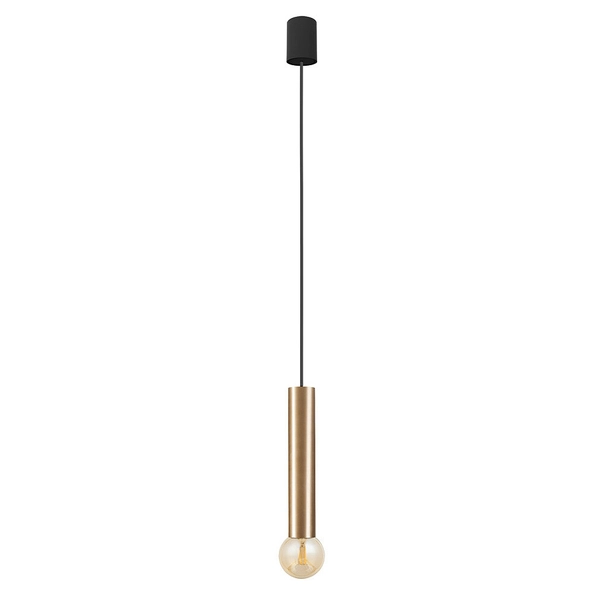 Wisząca lampa loftowa Baton 7851 metalowa tuba do pokoju mosiądz