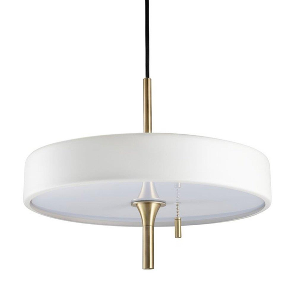 Lampa wisząca okrągła Artdeco ST-MP8872 WHITE Step z włącznikiem biała złota