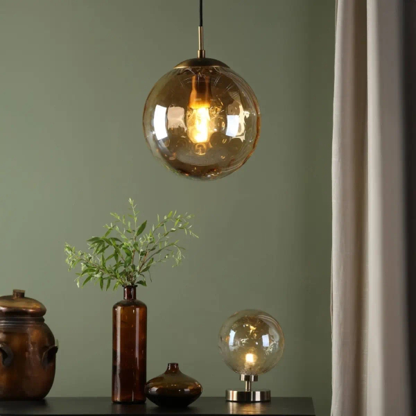Okrągła wisząca lampa Ripple SP70-RIP8820 kula szampańska brąz