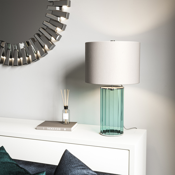 Biurkowa lampa QN-RENO-GREEN-PN pryzmat zielona nikiel