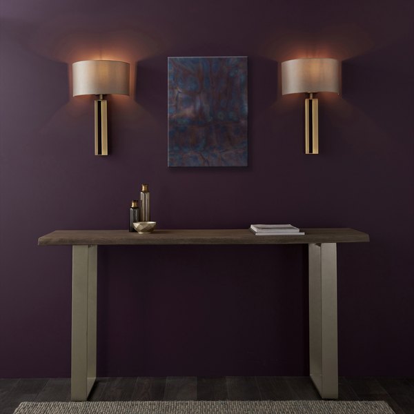 Ścienna lampa hampton L&-195452 Light& z abażurem ecru mosiądz