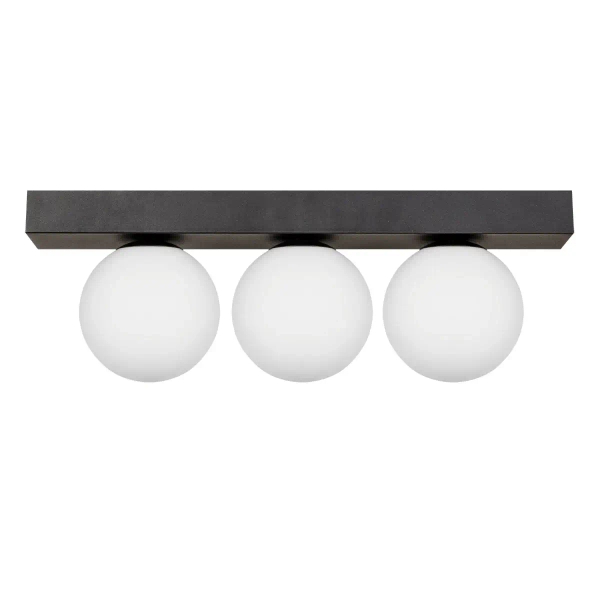 Lampa kulista przysufitowa SPHERE 1204 Zumaline do sypialni czarny biały