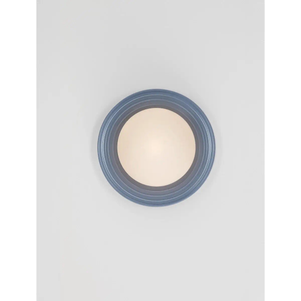Porcelanowa lampa ścienna MALVANO LE45262 do salonu okrągła niebieska