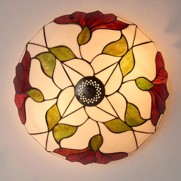 Sufitowa lampa witrażowa Botanica 63960 szklana do salonu kolorowa