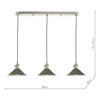 Wisząca lampa do jadalni Hadano HAD3661-07 Dar Lighting zielona chrom