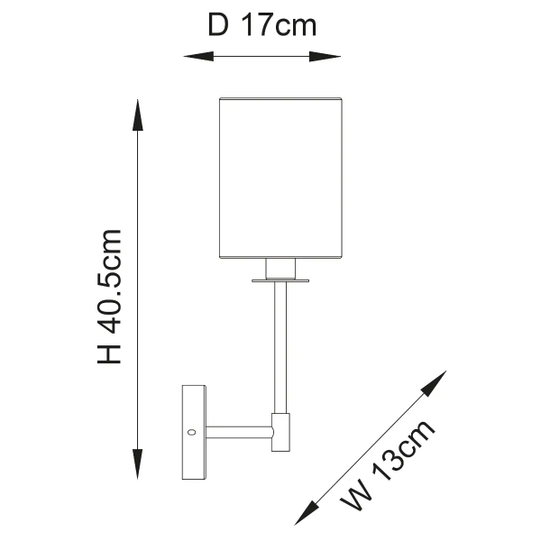 Ścienna lampa z abażurem L&-1101660 tkaninowa czarna biała