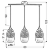 Lampa wisząca CELIA 33-51585 szklana zwis krople łezki chrom