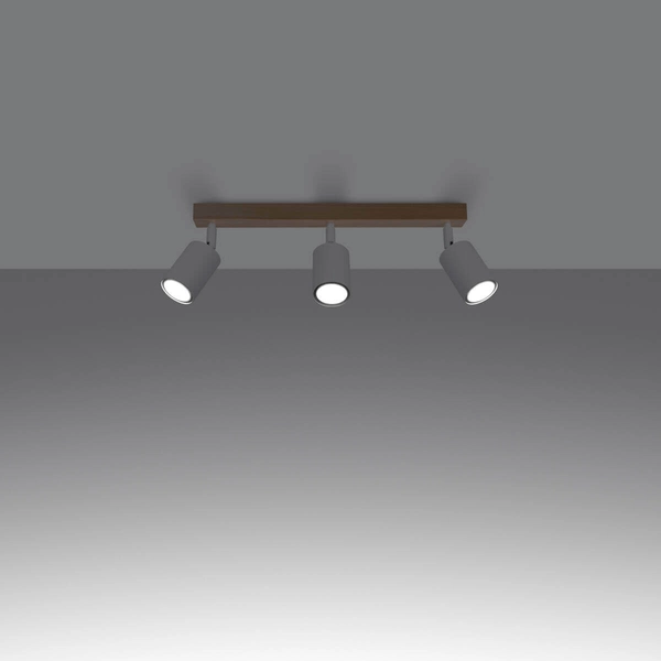 Lampa sufitowa potrójna Verdo SL.1288 tubki drewniana biała
