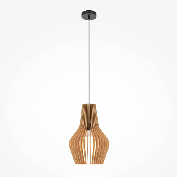 Wisząca lampa Roots MOD191PL-01W Maytoni naturalna eco czarna beżowa