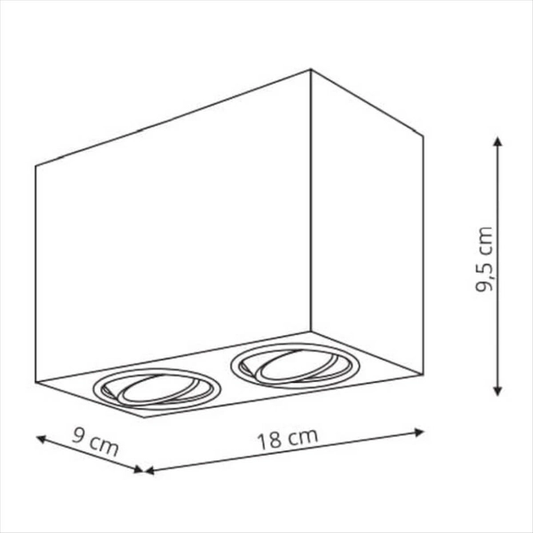 Plafon LAMPA sufitowa LYON 2 LP-5881/2SM BK Light prestige prostokątna OPRAWA metalowy downlight regulowany czarny