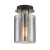Szklana lampa sufitowa Sardo SPL-5581-1SC-SC-SG Italux czarny srebrny