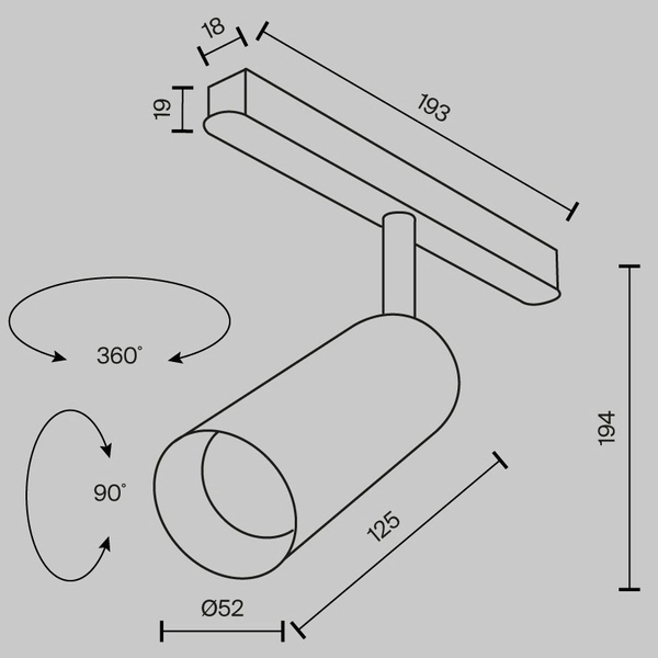Lampa szynowa magnetyczna Focus TR032-4-12W3K-M-DS-BBS LED 12W 2700-6000K tuba mosiądz