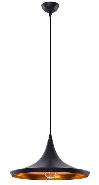 Industrialna lampa wisząca Chink do pokoju czarna złota