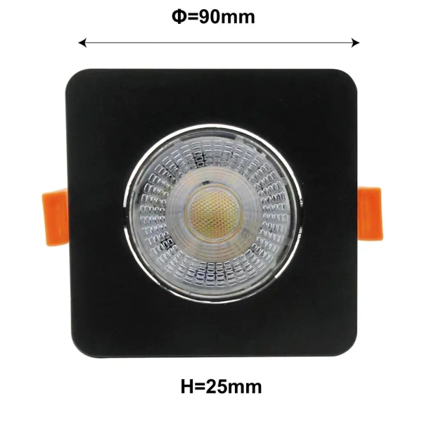 Sufitowa lampa wpuszczana PLUS LP-1506/1RS BK Square LED 3-7W CCT czarna