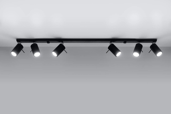 LAMPA sufitowa SL.0334 natynkowa OPRAWA listwa SPOT regulowane tuby czarne