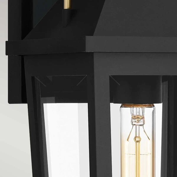 Elewacyjna lampa ścienna Buckley QZ-BUCKLEY-M-MBK szklana IP44 czarny