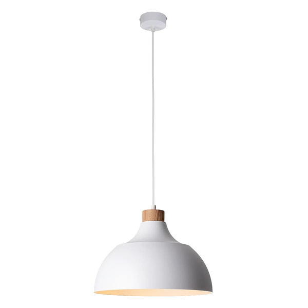 Skandynawska kopułowa lampa wisząca Cap 2070 TK Lighting drewniana biała