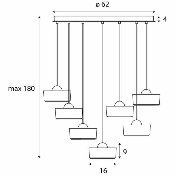 Kaskadowa lampa wisząca Lipari P0544 Maxlight LED 38W 3000K złota