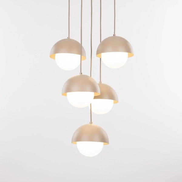 Nowoczesna lampa wisząca Bono Sabia 10966 metalowy beżowy biały