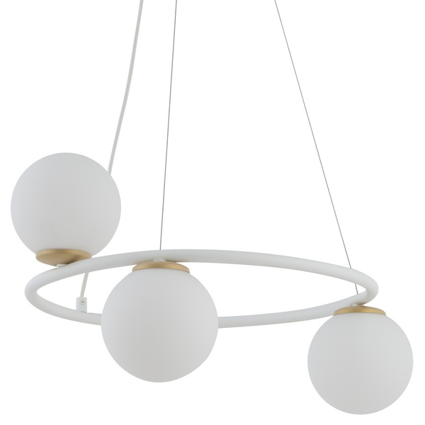 Wisząca lampa nowoczesna GAMA KOŁO Sigma szklane klosze białe