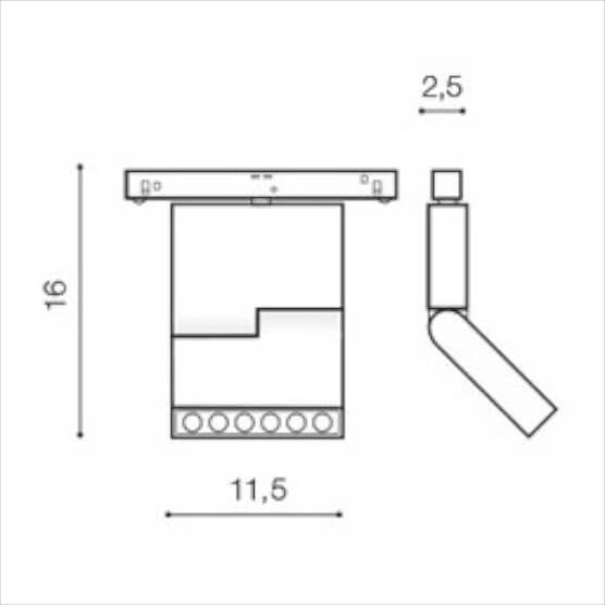 Kierunkowa lampa Aldo AZ4621do systemu magnetycznego LED 12W czarna