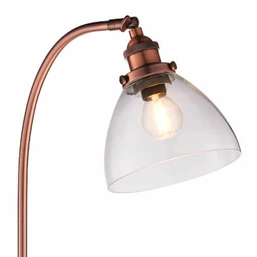 Nocna lampka szklana Hansen 77861 Endon miedziana przezroczysta