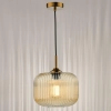 Szklana lampa wisząca do salonu Demarius DEM0106 bursztynowa