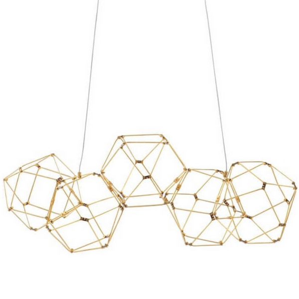 Designerska lampa wisząca ASIS LE42726 LED 25W 3000K geometryczna złota