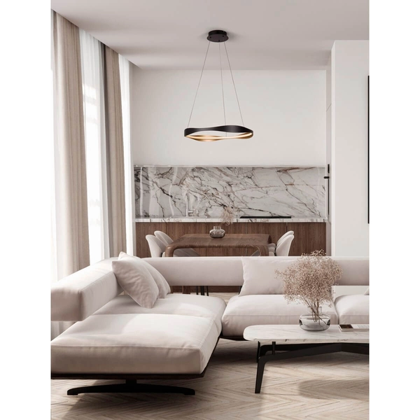 Wisząca lampa SATIPO LE44470 LED 32W 2700-5000K fala czarna złota