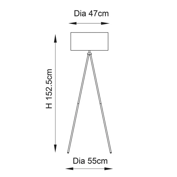 Podłogowa lampa na trójnogu Tri 66987 z abażurem nikiel szary