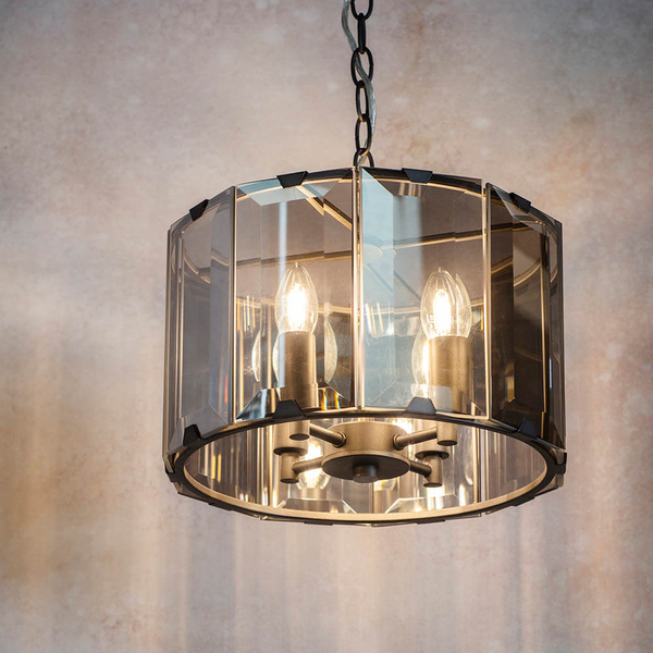 Szklana lampa wisząca nad stół Clooney 61281 loftowa przydymiony