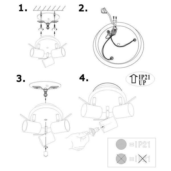 Industrialna LAMPA sufitowa HYSSNA 105483 Markslojd metalowa OPRAWA plafon regulowane tuby loft białe