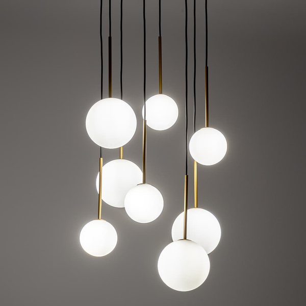 Lampa wisząca okrągła kaskada Karo 10934 Nowodvorski kule złota biała