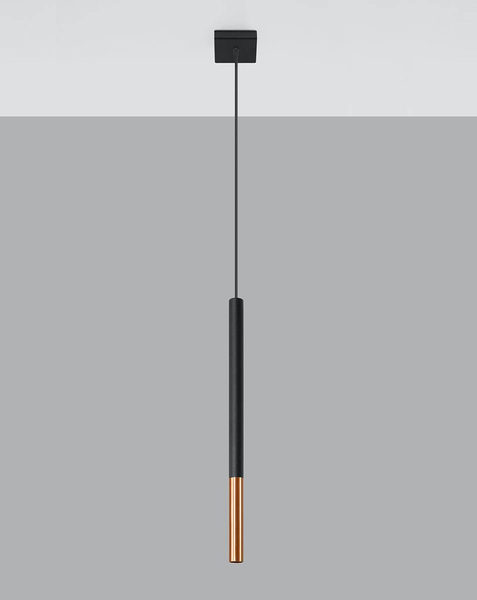LAMPA wisząca SL.0888 metalowa OPRAWA okrągły ZWIS tuba czarna miedź