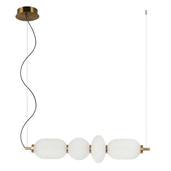 Żyrandol kulisty Nico PND-8545-4H-AB-WH LED 18W 3000K biały