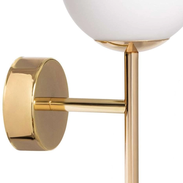 Kinkiet LAMPA ścienna ASTRA 20778105 Kaspa loftowa OPRAWA szklana kula ball złota biała