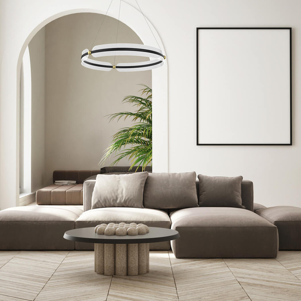 Zwisająca lampa Faris PND-62738-53W-3K-BK-GD Italux LED 53W 3000K biała złota