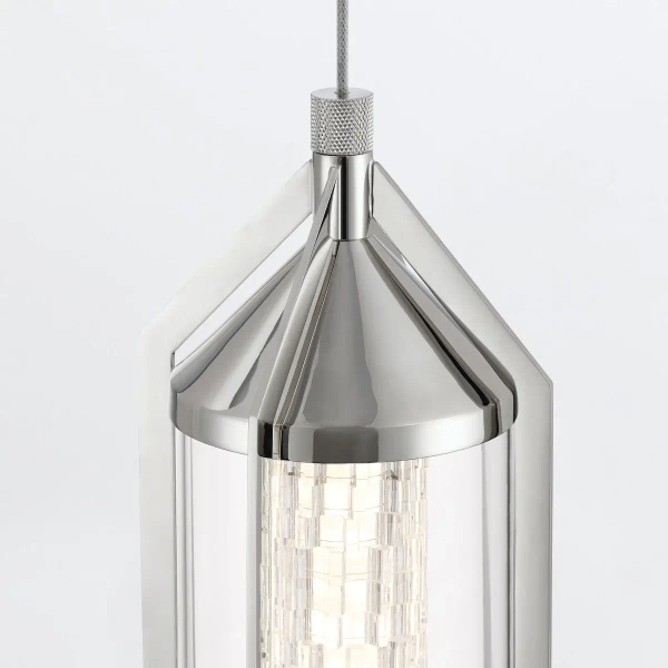 Wisząca lampa Espada QN-ESPADA-1P-PC LED 18W 3000K szklana tuba srebrny