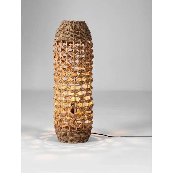 Naturalna lampa stojąca SIVORLA LE45380 do salonu drewniana