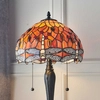 Lampa stojąca Dragonfly 64092 Interiors Tiffany na komodę kolorowa czarna