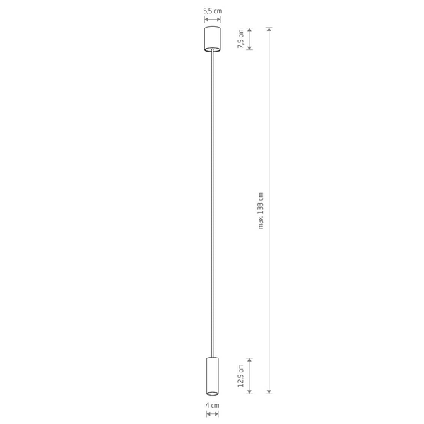 Sopel zwisowa lampa stick Fourty 10764 Nowodvorski do salonu biała