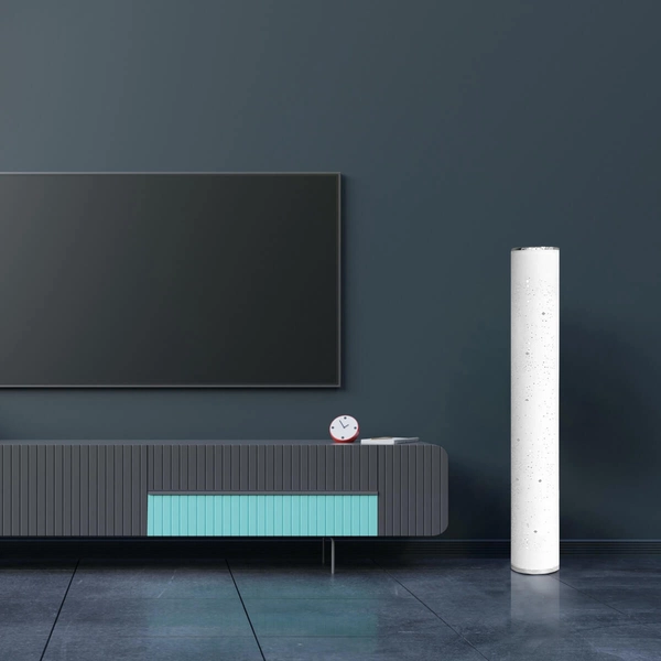 Lampa podłogowa z pilotem Stella 325341 Polux RGB słupek biała