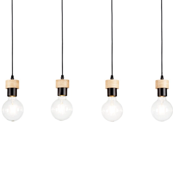 LAMPA wisząca CLARTE 3274474 Britop loftowa OPRAWA zwis belka czarna drewno