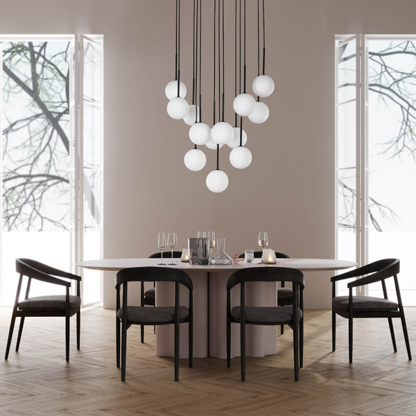 Wisząca lampa kaskadowa Martin 10079 bubble do salonu czarna biała