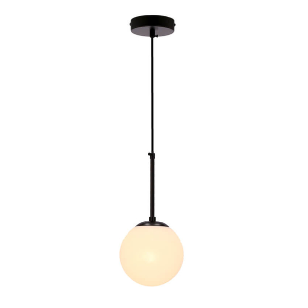 Szklana lampa wisząca Pompei do sypialni czarna biała