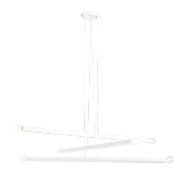 Lampa wisząca biała Tubo 1072K Aldex 6-punktowy metalowy zwis nad stół